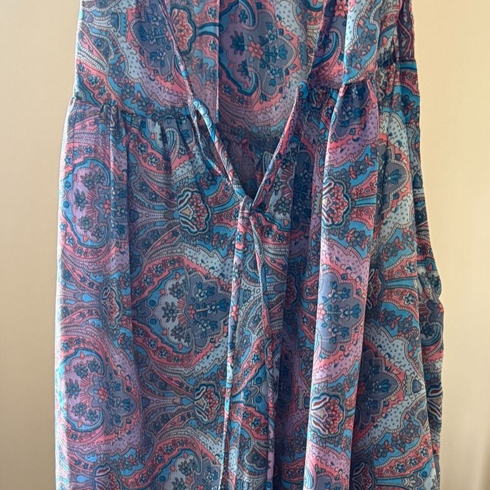 Paani Paisley Tiered Tunic Racerback Dress Large - Picture 2 of 7